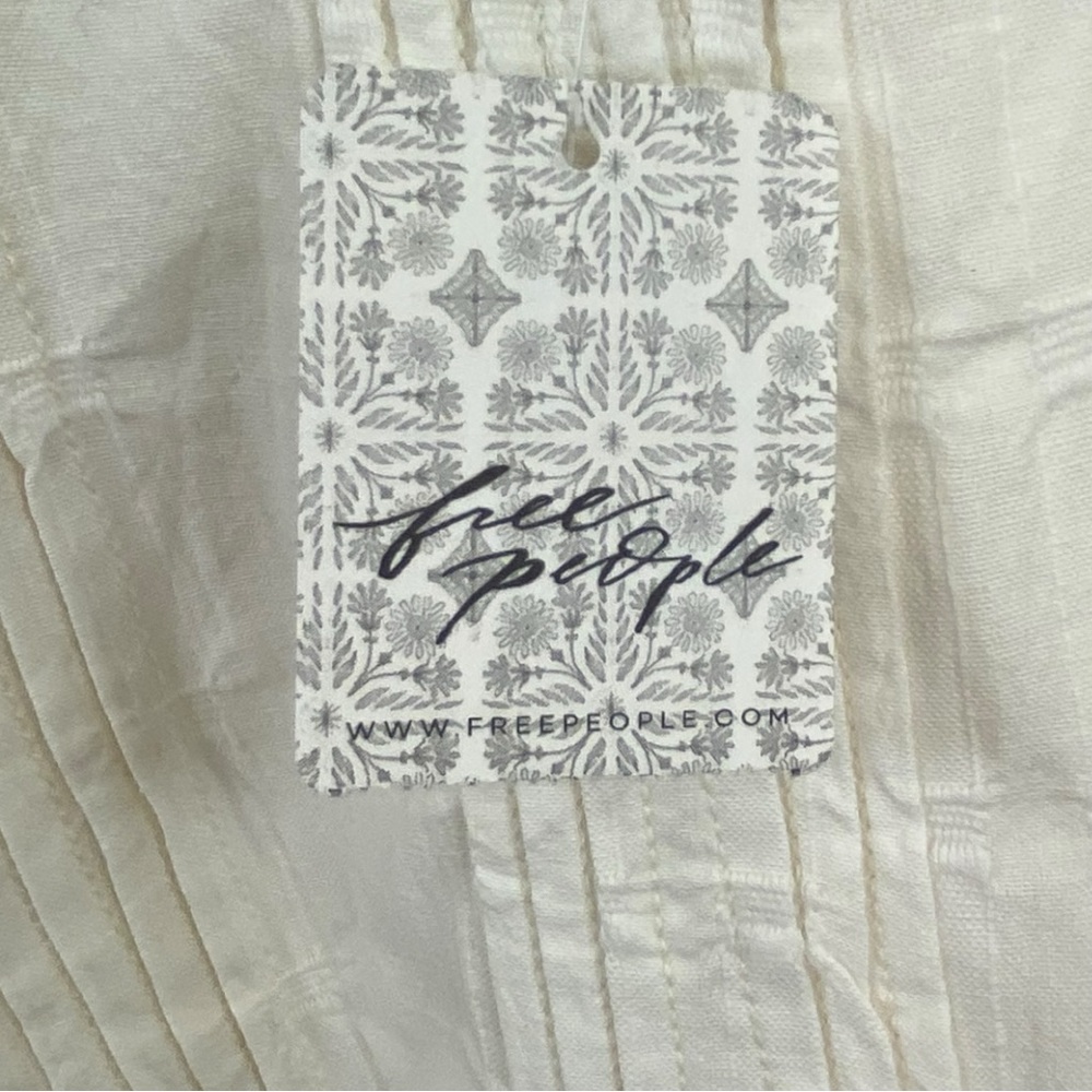 Free People NEW Ivory Tie Back Cotton Ezra Midi Dress NWT Size 6 - Picture 5 of 14